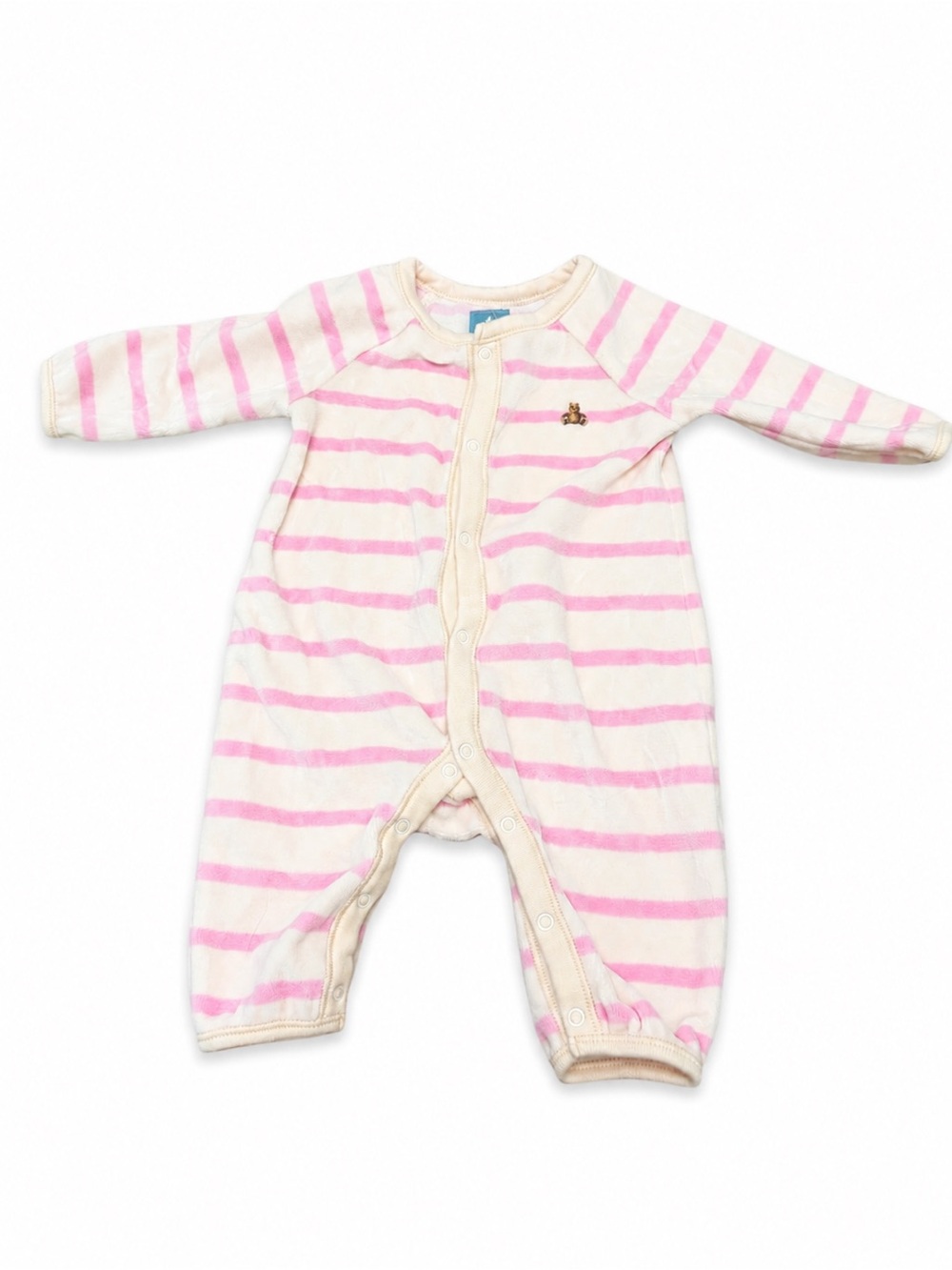 GAP Pink & Cream Striped Baby Girl Long Sleeve Onesie 0-3 M